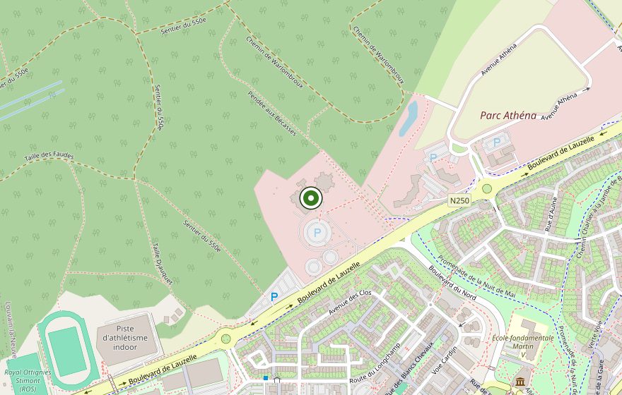 Plan d'accès à la salle du spectacle, ibis Styles Louvain-la-Neuve